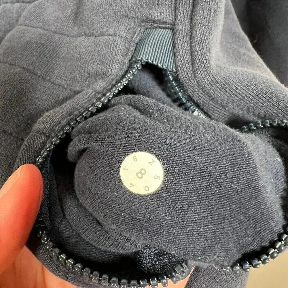 Lululemon Fleece Be True Jacket Size 8 Inkwell Blue Quilted Athletic Athleisure